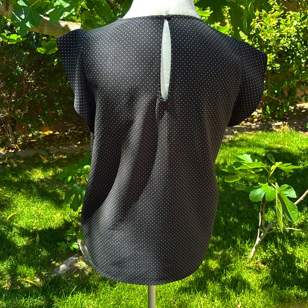 Jasmine & Juliana Polka Dot Blouse Black Size M - Picture 2 of 5